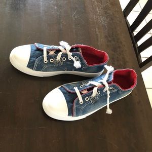 Bobbi Brooks Distressed Denim Gym Shoes Sz 8